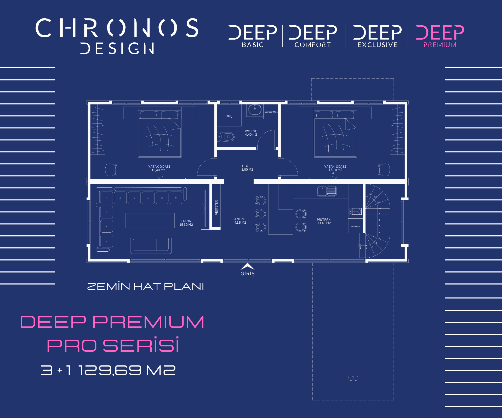 5 DEEP PREMIUM PRO SERİSİ 3+1 ZEMİN PLAN